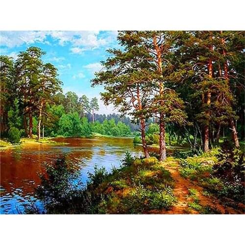 Landscape Scenery DIY Cross Stitch Embroidery 11CT Kits Craft Needlework Set Printed Canvas Cotton Thread Home Sell
