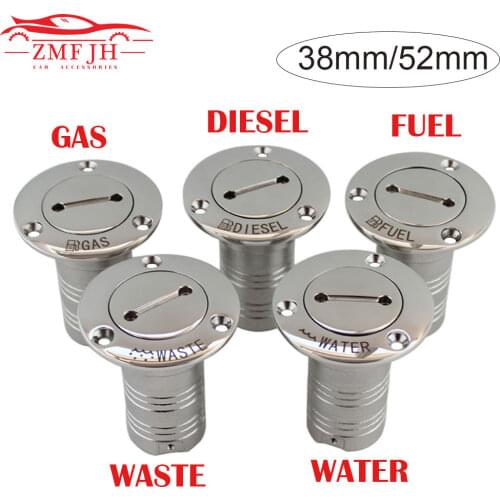Marine Boat Hardware Deck Filler 38/50mm 316 Stainless Steel Key Cap Filler Water Waste Diesel Gas Fuel Deck Filler 1.5" and 2"