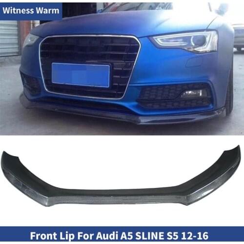 Carbon Fiber / FRP Front Bumper Lip Spoiler Apron Splitters for Audi A5 Sline S5 Sedan Coupe Convertible 2012 - 2016