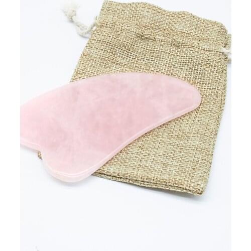 Natural Rose Quartz Gua Sha Board Body Facial Eye Scraping Plate Acupuncture Massage Relaxation Health Care