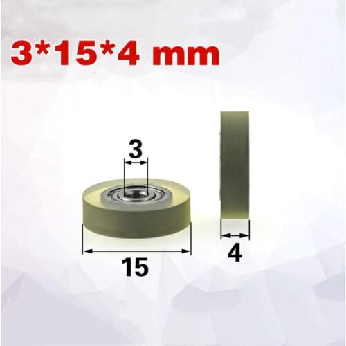 [PU0315-4]Free shipping 10PCS 623zz inner 3mm outer diameter 15mm minsize PU bearing wheel roller