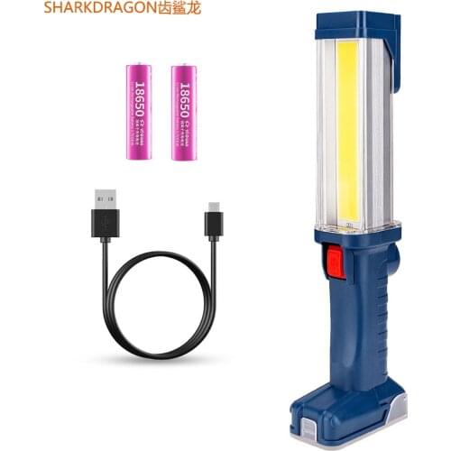 High power strong light cob working lamp usb rechargeable Waterproof camping Portable Spotlights Tape output function use 18650