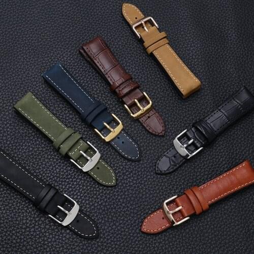 20/22mm Cowhide Surface Silicone Bottom Waterproof Watch Strap Suitable For Fossil Breitling Rolex Watch Accessories