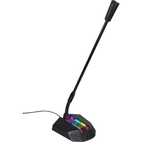 RGB microphone luminous and flexible Gaming Chatting Video Conference Computer USB Microphone RGB Base -HD Sound Card With