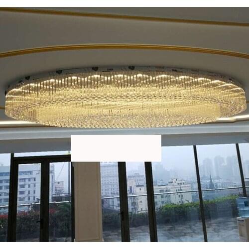 Luxury Hotel Project Crystal Light Hotel Club Ceiling Ballroom Oval Lobby Crystal Light led lighting fixture led lamps for home