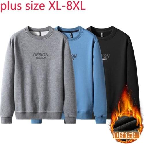 New Arrival Suepr Large Autumn Winter O-neck Young Men Fashion Printed Sweatshirts Plus Size XL 2XL 3XL 4XL 5XL 6XL 7XL 8XL