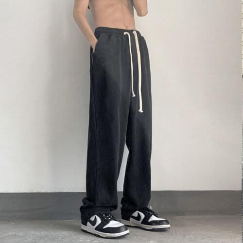 High street trend leisure pants mens spring and autumn new 2021 loose straight tube, hanging feeling, versatile