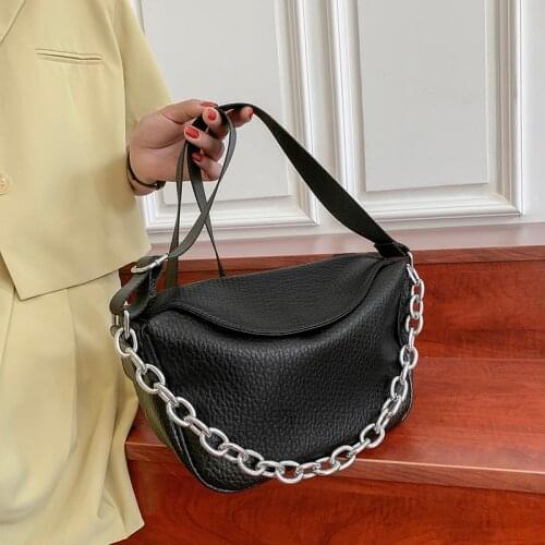 High capacity Premium PU Women Underarm Bag Retro Solid Color Ladies Chain Handbags Fashion Design Girls Small Shoulder Bags