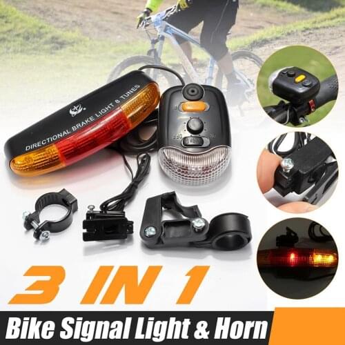 Bike Taillight XC-408 Bike Bicycle 7-LED Safety Warning Turn Signal Light Brake Tail Lamp Horn Night Cycling Bike Induction Lamp