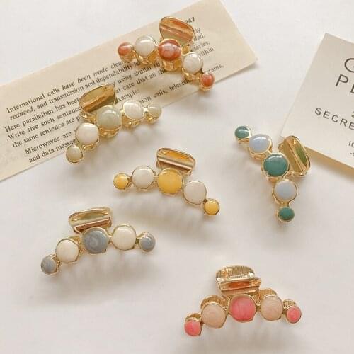 Alloy Dripping oil Hair Claw Barrettes Geometric Hairpin Candy Color Hair Clip Top Gripper Metal Hair Crab Hair Accessories