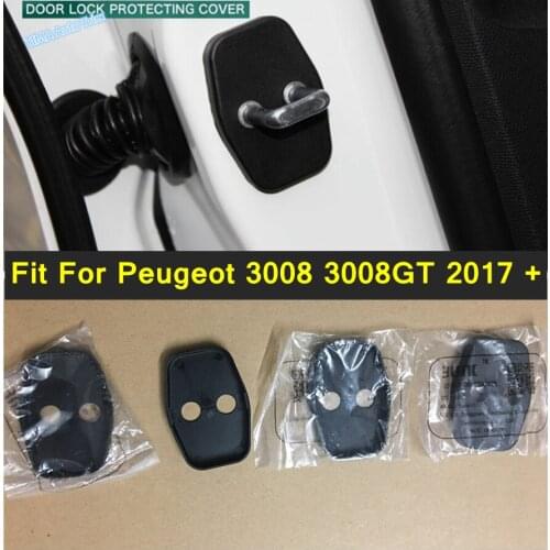 Lapetus Inner Door Lock Protector Buckle Decorative Cover Trim 4 Pcs For Peugeot 3008 3008GT 2017 - 2021 Plastic Interior Parts