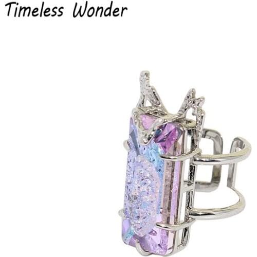 Timeless Wonder Fancy Zirconia Geo Stackable Rings Women Jewelry Punk Cocktail Goth Ins Designer Top Date Boho Rare Gift 5353