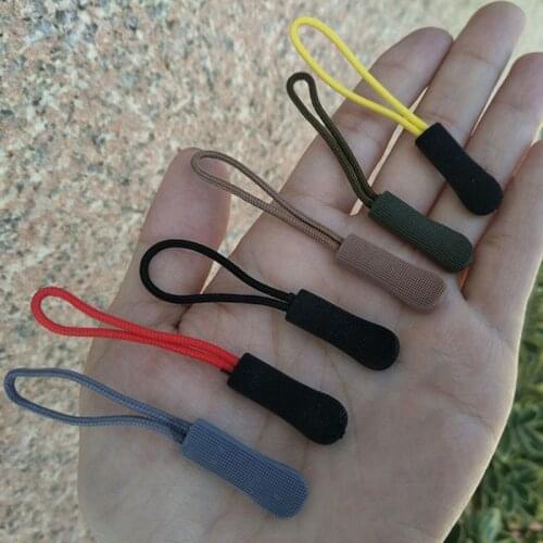 10Pcs EDC Zipper Pulls Slider Cord Rope Puller Ends Lock Zip Clip Buckle For Bag