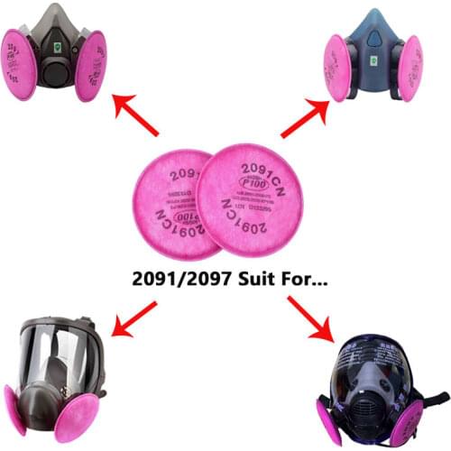 10PCS 2091/2097 P100 Filter Cotton Anti-Glass Fiber Dust Cover Particulate Particles Dustproof For 6200 6800 7502 Series Mask