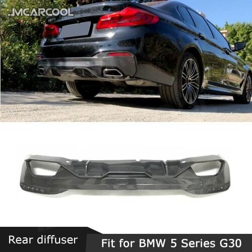 2PCS/Set Carbon Fiber Rear Lip Diffuser Spoiler for BMW 5 Series G30 G31 G38 M Tech M Sport 2017 2018 2019 Bumper Guard