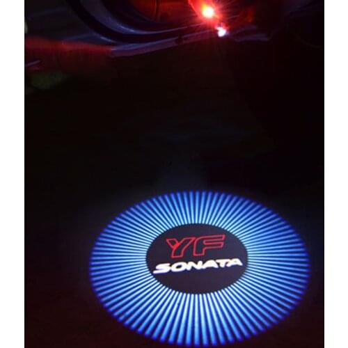 2pcs YF SONATA Logo Welcome Light for Hyundai Sonata YF i45 Car Styling Hyundai Logo Projector Lamp Hyundai Courtesy Light