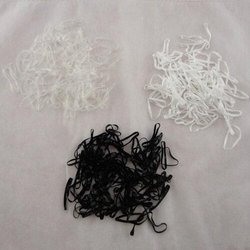 200PCS 6.0cm Black white Clear rubber Hairbands for Rope Ponytail,Holder Elastic Hair Band,Ties Braids Plaits small hair ties