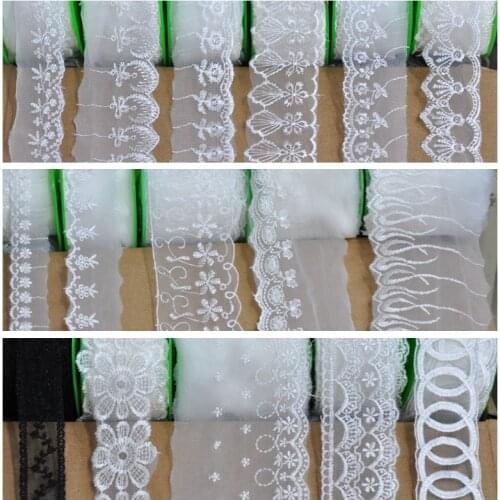 3 Meters/lot Polyester lace Ribbon Embroidered Net lace Trim for Sewing clothing/Scrapbooking/wedding Party Decoration