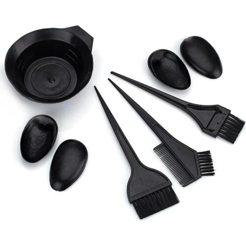5PCS/set Black Hairdressing Tool Brushes Bowl Combo Salon Hair Color Dye DIY Set