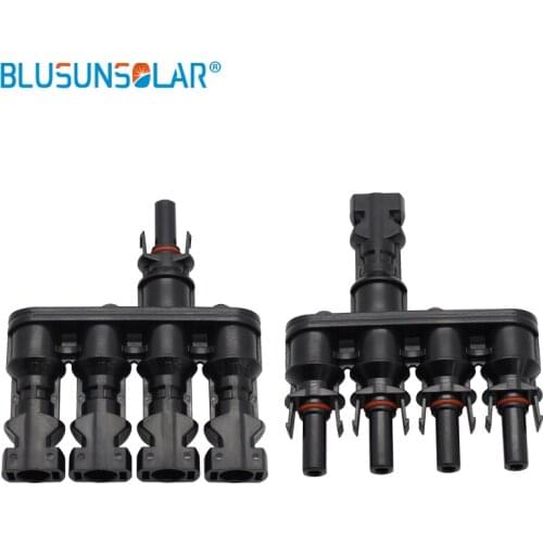 50 Pairs /Lot hot selling Waterproof IP67 PV Connector 4 to 1 T Branch Connector TUV Approval For Solar pv System FS0144