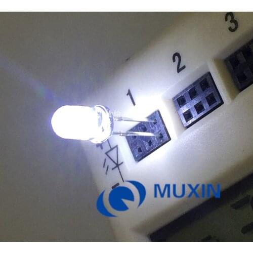 500pcs White LED 5MM White light-emitting diode White turn White