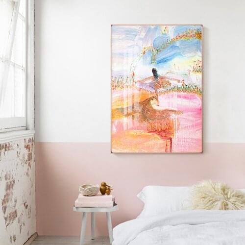 Abstract Monet style Color smudge Canvas Art Creative Painting Art Wall Pictures for Living Room Bedroom Figure Poster and Print