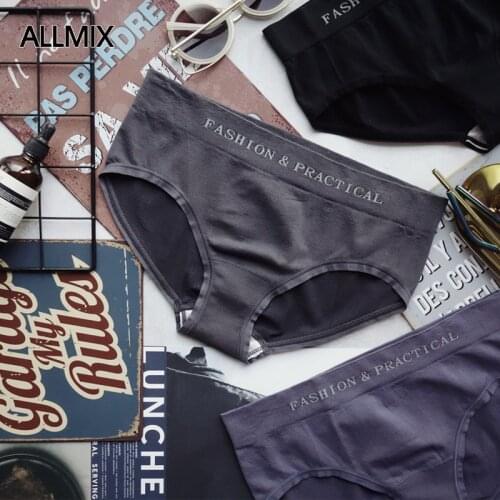 ALLMIX Hot Sexy Womens Cotton Sport Panties Underwear Seamless Fashion Mid Rise Briefs Comfort Underpants Soft Lady Lingerie