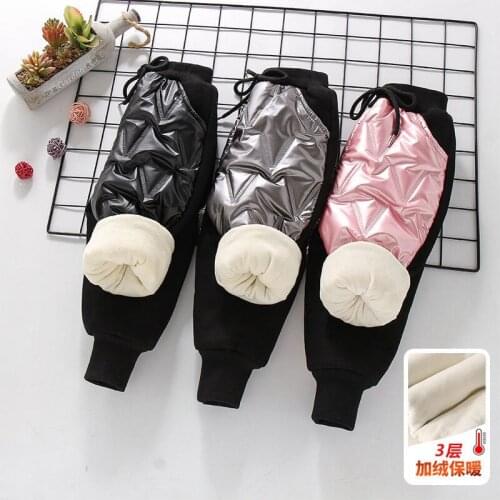 Female baby plus velvet pants autumn and winter wear foreign style children three-layer thick cotton pants girls thermal pants