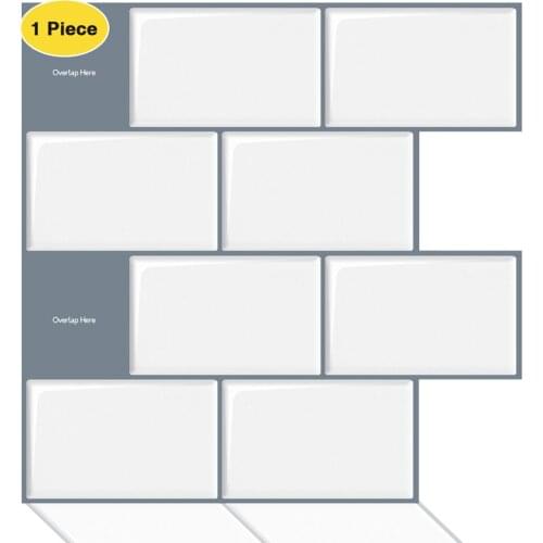 Erzaa Subway White Peel and Stick Tile Self Adhesive Backsplash for Kitchen
