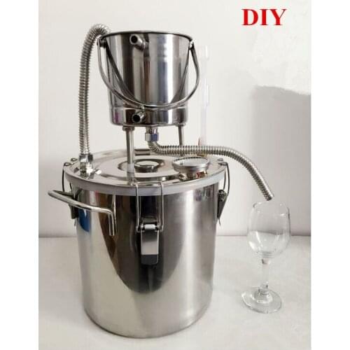 Free shipping Stainless Steel DIY Moonshine Super Cooler 10L/20L Alcohol Distillation Wine Brandy Fermentation Hydrosol Machine