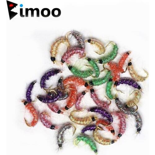 Bimoo 24PCS Size #10 #12 #14 Multiple Color Trout Fishing Flies Scud Shrimps Scud Cezch Fly Fishing Fly Nymphs