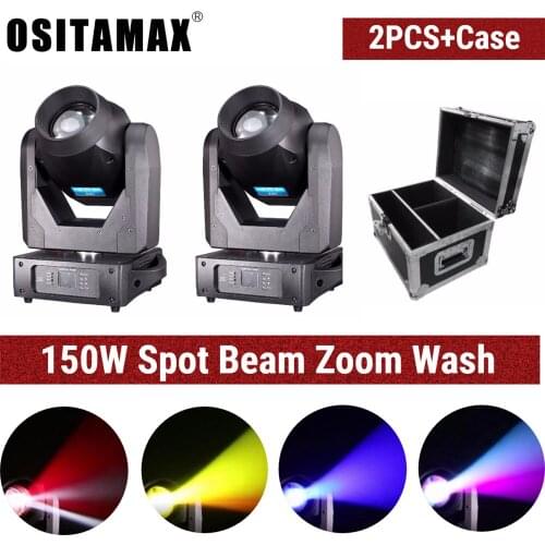 Fight case 150W LED Spot Light Disco DJ Light Beam Spot Wash 3IN1 DMX512 Control with Zoom for Stage Party Show Concert
