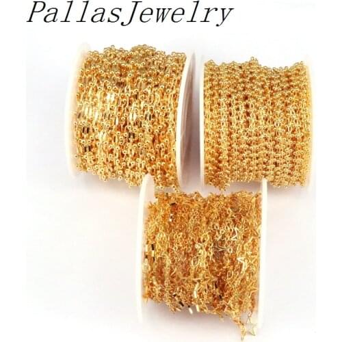 5 Meters, Gold Flat Oval Filled Cable Chain for DIY Jewelry Making Findings Wholesale Chains