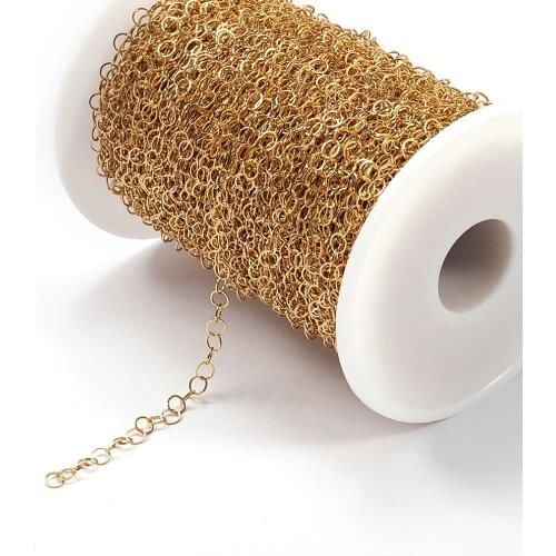 2meter Gold Color Stainless Steel Necklace Chains 4mm Hollow Circle Chains For DIY Bulk Chains Materials Jewelry Making Supplies