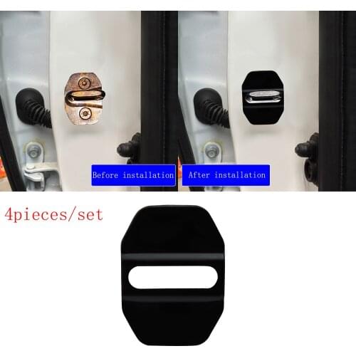 4 pcs Black Stainless Steel Car Door Lock Protective Buckle Cover case for BMW X1 X2 2 5 6 7 Series X5 X6