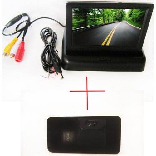 Color CCD Car Rear View Camera for BMW E81 E87 E90 E91 E92 E60 E61 E62 E63 E64 X5 X6 with 4.3 Inch foldable LCD TFT Monitor