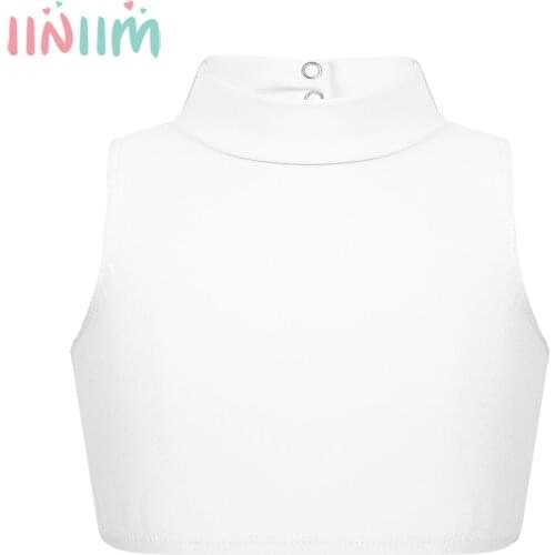 Kids Girls Sleeveless Childrens Clothing Criss Cross Back Tanks Bra Tops Crop Top for Ballet Dance Stage Performance Workout