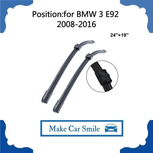 For BMW 3 E92 2008-2016 24''+19'' High Quality Natural Rubber Clean Front Windshield