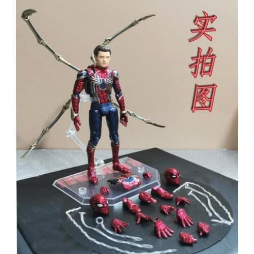 Mafex 081 Marvel Avengers Iron Spider BJD Spiderman Super Hero Figure Model Toys for Children