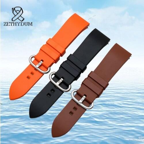 Fluorine Glue waterproof series Soft Silicone Strap Bracelet Belt Long Short VersionBand Sport Quick Release 20 22mm watchbands