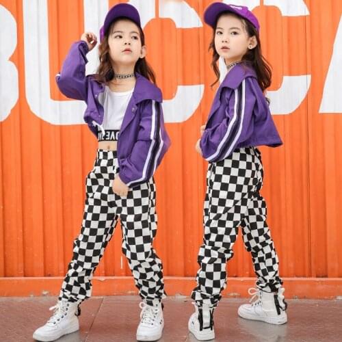 Girls Hip Hop Costumes for Kids Fashion Jazz Ballroom Dance Clothes Performance Dancewear Stage Dancing Costume Exhibition Suits