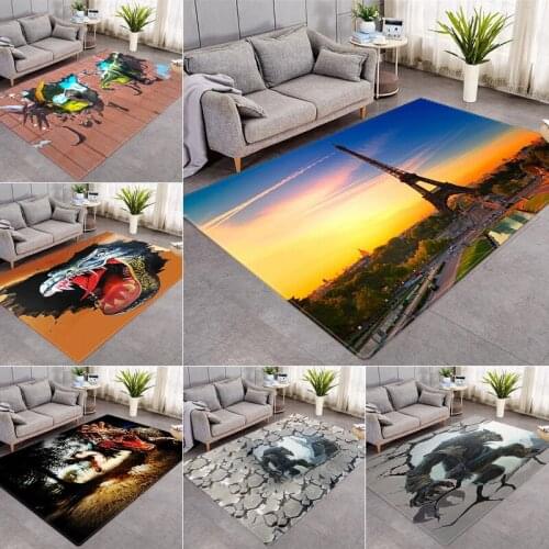 Jurassic Dinosaur 3D Printing Carpet Cartoon Theme Kids Bedroom Game Floor Mat Kids Room play Area Rug Custom Home Large Carpets