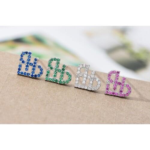 Korean version of small and exquisite love zircon earrings women/girls sweet romantic fashion temperament jewelry earrings