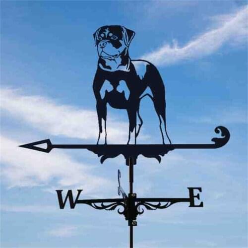 Rottweiler weather vane decoration stainless steel home farm wind direction indicator measuring tool outdoor gardendecoration