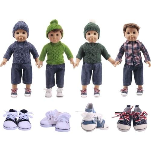 LUCKDOLL Fashion Sweater Set Fit 18Inch American 43cm Baby Doll Clothes Accessories,Girls Toys,Generation,Christmas Gift