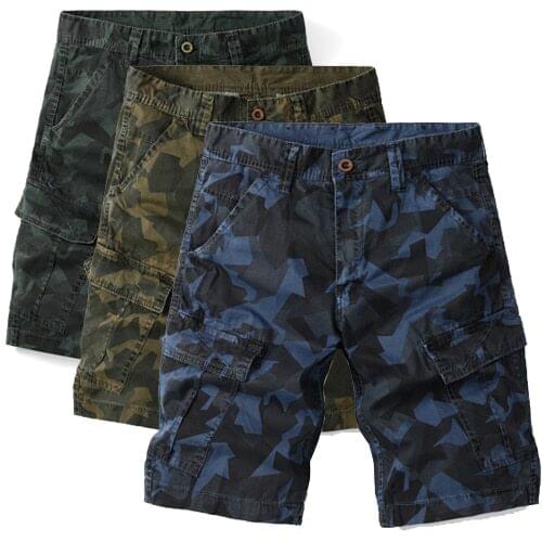 2021 Summer New Camouflage Tactical Cargo Shorts Men Khaki Jogger Military Cargo Shorts Men Cotton Casual Loose Men Shorts