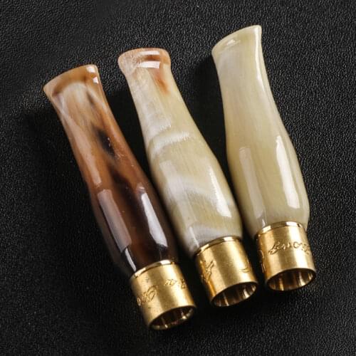 3pcs/lot Natural Horn handmade regular cigarette holder mouthpiece Cigarette Filters gift for men