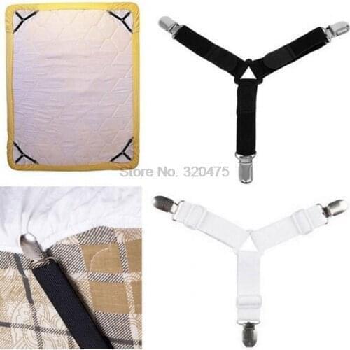 DHL 50set 4pcs/set New Elastic Cover Blankets Grippers Holder Bed Sheet Clip Mattress Fasteners Fixing Slip-Resistant Belt Clip