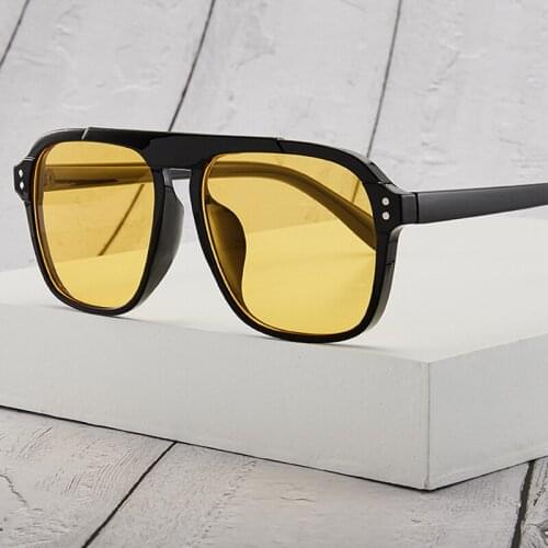 New Fashion Vintage Oversized Square Sunglasses Women Brand Designer Luxury Retro Black Frame Sun Glasses for Women Female UV400