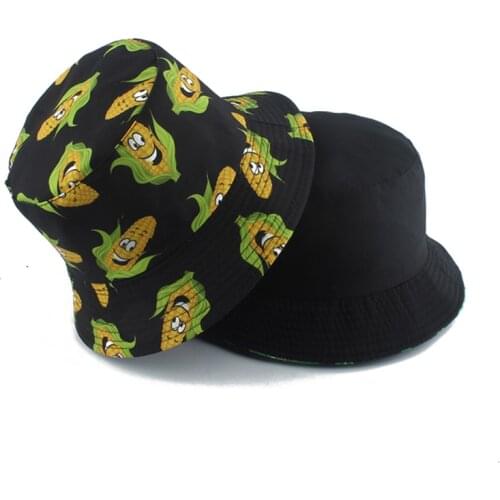 Cartoon Cute Bucket Hat Women Men Summer Fisherman Hat Street Hip Hop Bucket Cap Double Side Fishing Bob Hat